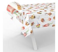 ANRO Nappe en Toile cirée Lavable, pour Table de Jardin, extérieur et intérieur, Bord coupé, café glacé, 240 x 140 cm