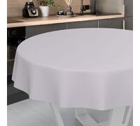 ANRO Nappe en Toile cirée, Lavable, pour Table de Jardin, extérieur et intérieur, Ronde, 120 cm, Bord coupé, Grise