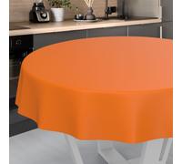 ANRO Nappe en Toile cirée Lavable, pour Table de Jardin, extérieur et intérieur, Ronde, 120 cm, Bord coupé, Oranges