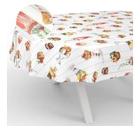 ANRO Nappe en Toile cirée Lavable, pour Table de Jardin, extérieur, intérieur, Ovale, Bord coupé, Motif café glacé, 180 x 140 cm
