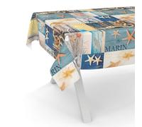 ANRO Nappe en toile cirée lavable, pour table de jardin, ronde, ovale ou rectangulaire, bord coupé, 160 x 140 cm