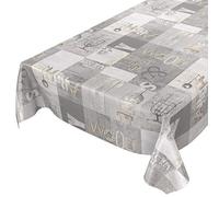 ANRO Nappe en toile cirée lavable, Style industriel moderne, Look usé, Industriel, 240 x 140 cm, Bordée