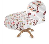 ANRO Nappe en toile cirée lavable, toile de Noël, Eux, Ovale, 160 x 140 cm