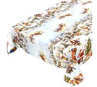 ANRO Nappe en toile cirée - Motif sapin de Noël - 220 x 140 cm