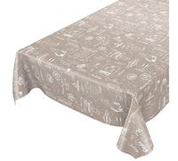 ANRO Nappe Moderne Rétro Indutrie Café Toile cirée Beige 220 x 140 cm