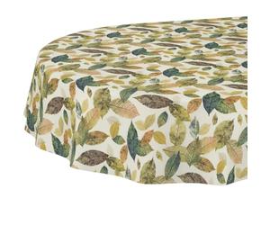 ANRO Nappe Penelope 70% Coton 30% Polyester - Enduite Acrylique, Lavable, Motif Feuilles, Bord Coupé, Cuisine Salon Terrasse 220x140 cm