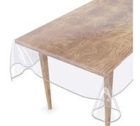 Anro Nappe transparente lavable en film transparent avec ourlet, PVC, gris clair, 120x140cm