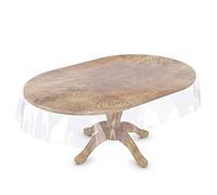 Anro Nappe transparente lavable en film transparent avec ourlet, PVC, Sans bordure., Oval 200x140cm
