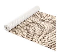 ANRO Tapis de bain en mousse souple antidérapant pour salle de bain, douche, WC - Motif pierres mosaïque - Beige - 120 x 65 cm