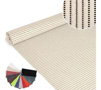 ANRO Tapis de bain en mousse souple - Tapis de bain et de douche - Antidérapant - Couleur unie - Crème - 300 x 130 cm