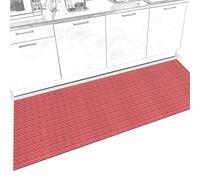 Anro Tapis de cuisine doux antidérapant et ajustable - Velours Itaca - Rouge - 65 x 200 cm - Plusieurs tailles / motifs