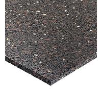 ANRO Tapis de protection de bâtiment, anti-vibration, anti-chute, en caoutchouc, noir, tapis de terrasse, 600 x 600 x 10 mm