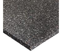 ANRO Tapis de protection de bâtiment, anti-vibration, anti-chute, en caoutchouc, noir, tapis de terrasse, 600 x 600 x 15 mm