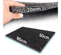 ANRO Tapis de protection de bâtiment, anti-vibration, en caoutchouc, dimensions : 800 x 600 x 20 mm, Noir, Tapis anti-fatigue, Indoor/Outdoor Use