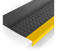 ANRO Tapis d'escalier, en caoutchouc, pour extérieur et intérieur, antidérapant, jaune, dimensions : 60 x 30 x 4 cm
