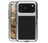 ANROD Coque Antichoc pour iPhone 17, Aluminium Militaire (Gris) | Housse Rigide avec Verre Trempé, Cadre Métallique complet Anti-poussière Étanche pour Sport Travail Extérieur