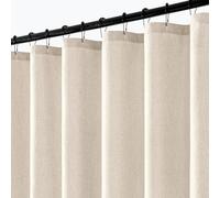 ANRODUO Rideau de Douche Extra Long en Tissu - Crème 182,9 x 243,8 cm avec 12 Crochets métalliques durables résistants à la Rouille, imperméable et texturé en Lin, Design à Trou de Bouton, Lavable en