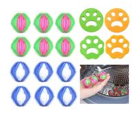 ANROI Lot de 16 Boules Anti-Poils pour Machine à Laver, Éliminateur de Poils d'Animaux, Réutilisable, Balles Anti-Folies pour Machine(D)