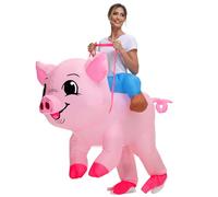 Anroong Costume gonflable de cochon pour adulte - Costume d'Halloween - Costume de cochon gonflable pour femme et homme 160-190 cm