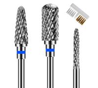 ANRUI 3Pcs Embout Ponceuse Ongles, 3/32 Pouces Embout Ponceuse pour Divers Travaux d'Onglerie, Forets à Ongles en Carbure de Tungstène Éliminer Gel Acrylique Cuticule