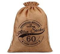 Anruzon 60e anniversaire homme, cadeaux amusants pour hommes, anniversaire, jubilé, membre officiel du club des anciens sacs, emballage cadeau d'anniversaire (40 x 30 cm)