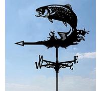 ANSAIR Girouette en Forme de Poisson avec Support de Toit, girouette décorative, Support de Jardin, Piquet de Cour, girouette de Jardin extérieur, Outil de Mesure Professionnel, Cour de Jardin(Fish4)