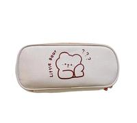 ANSAIR Mignon Ours Grande capacité Trousse à Crayons Japonais Toile Porte-Stylo Kawaii Papeterie Pochette Dessin animé Maquillage Sac à cosmétiques for la rentrée Scolaire (Color : Little Bear)