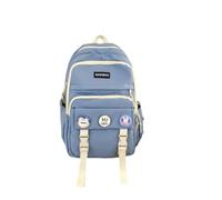 ANSAIR Sac à Dos Kawaii école Sac à Dos esthétique Japonais INS Sac de Voyage Sac à Dos Monochrome avec Pendentif Mignon (Color : Blue)