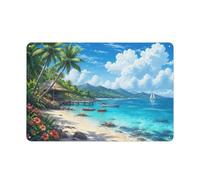 Anse Lazio Seychelles Beach Plaque Métal 20x30cm Décoration Maison | Pour un anniversaire, les plaques métal sont un cadeau pour les amateurs de déco métal.
