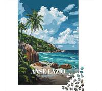 Anse Lazio Seychelles Tropical Beach Adulte Puzzle en Bois, 1000 pièces | Pour la période de l'Avent : ce puzzle 1000 pièces adulte propose un défi plus long pour les journées d'hiver.