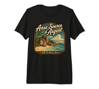 Anse Source d'argent Seychelles Famille Vacances Lune de Miel T-Shirt Haut de Gamme