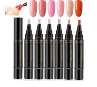 Anseabees One Step Nail Gel Pen, 2025 New One Step Nail Gel Pen for Women Girls, Nail Polish Pens Quick Dry, 3 in 1 Gel Nail Polish Pen, No Need Base Top Coat, For Nail Art DIY (6pcs-b)