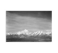 Ansel Adams Grand Teton National Park From Signal Mountain Poster sur toile décorative pour chambre à coucher, bureau, chambre, cadeau sans cadre, 60 x 91,4 cm