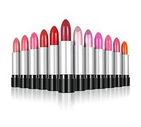 Anself 12Pcs Rouge à Lèvres Glossy La Baume Facile à Porter Lipstick 12 Couleurs Féminine Beauté, Gloss à Lèvres Maquillage Femme Cosmétique Set
