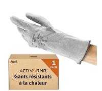 Ansell ActivArmr 42-474, Gants de travail résistants à la chaleur, Gants de protection EPI sécurisés, Gants nitrile XL pour la mécanique et l'utilisation de produits chimiques, Gris, 1 paire