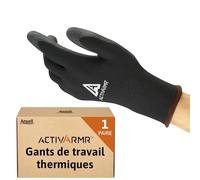 Ansell ActivArmr 97-631, Gants thermiques anti froid, Gants de protection résistants avec revêtement en PVC, Gants chauffants pour la dextérité, Intérieur en acrylique, Gants de travail petit, 1 paire