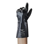 Ansell AlphaTec 09-924 Gants Protection Chimique en Néoprène, Haute Résistance Acides et Solvants, Chimie et Travaux Lourds, Gant de Travail Industriel, EPI, Noir, Taille XL (12 Paires)