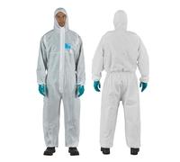 Ansell AlphaTec 1500 Model 138, Combinaison de Travail Jetable, Protection Chimique Type 5/6, Tenue Intégrale et Déperlante, Bricolage et Peinture, Homme Femme, Blanc, Taille 2XL (1 Pièce)
