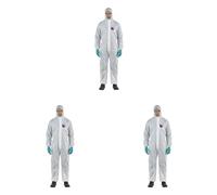 Ansell AlphaTec 1500 Model 138, Combinaison de Travail Jetable, Protection Chimique Type 5/6, Tenue Intégrale et Déperlante, Bricolage et Peinture, Homme Femme, Blanc, Taille M (1 Pièce) (Lot de 3)