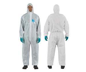 Ansell AlphaTec 1500 Model 138, Combinaison de Travail Jetable, Protection Chimique Type 5/6, Tenue Intégrale et Déperlante, Bricolage et Peinture, Homme Femme, Blanc, Taille 2XL (1 Pièce)
