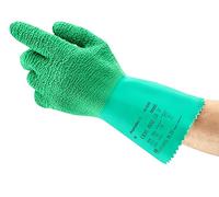 Ansell AlphaTec 16-650 Gants de Travail Polyvalents, Protection Mécanique Multi-Usage, Atelier, Bricolage, Peinture, Gant Fin Homme Femme, Lavable, Vert, Taille XL (12 Paires)