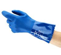 Ansell AlphaTec 23-200 Gants de Travail en PVC, Résistance Thermique Anti-Froid, Sécurité Alimentaire, Protection Industrielle, EPI Homme Femme, Bleu, Taille L (12 Paires)