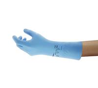 Ansell AlphaTec 37-007 Gants de Travail Multi-Usage, Résistance Chimique et Impérméable, Gant de Protection Nitrile Fin, Souple et Réutilisable, Homme Femme, Bleu, Taille XS (1 Paire)