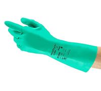 Ansell AlphaTec 37-200 Gants Protection Chimique en Nitrile, Gant Impérméable Très Résistant Liquides et Solvants, EPI Homme Femme, Réutilisable, Vert, Taille 2XL (12 Paires)