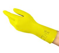 Ansell AlphaTec 37-320 Gants de Travail en Nitrile, Longs et Réutilisables, Résistance Chimique et Contact Alimentaire, Protection Professionnelle Multiusage, Jaune, Taille XL (12 Paires)