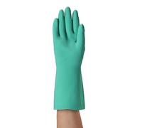 Ansell AlphaTec 37-675, Gants en nitrile résistant aux produits chimiques, Gants de travail imperméables, Gants de protection sans latex, Alimentation et nettoyage, Verts, Gants nitrile L 12 paires