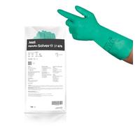 Ansell AlphaTec 37-676 Gants de Travail en Nitrile, Protection Chimique, Liquides et Solvants, Gant Impérméable Très Résistant, Étanche et Réutilisable, Gants Homme Femme, Vert, Taille L (12 Paires)