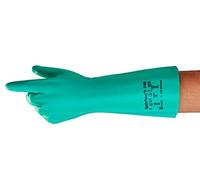 Ansell AlphaTec 37-695 Gants Protection Chimique en Nitrile, Gant Impérméable Très Résistant Liquides et Solvants, EPI Homme Femme, Réutilisable, Vert, Taille XL (12 Paires)