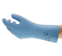 Ansell AlphaTec 62-201 Gants Jetables Latex, Protection Chimique et Mécanique, Comfort et Souplesse Elevés, Gant Usage Unique Haute Qualité, EPI Industriel, Bleu, Taille XL (12 Paires)