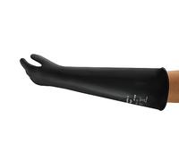 Ansell AlphaTec 87-108 Gants de Protection Chimique en Latex, avec Manchette Longue (61cm), Très Résistants à l'Abrasion et Réutilisables, Sécurité Industrielle, Noir, Taille XL (1 Paire)